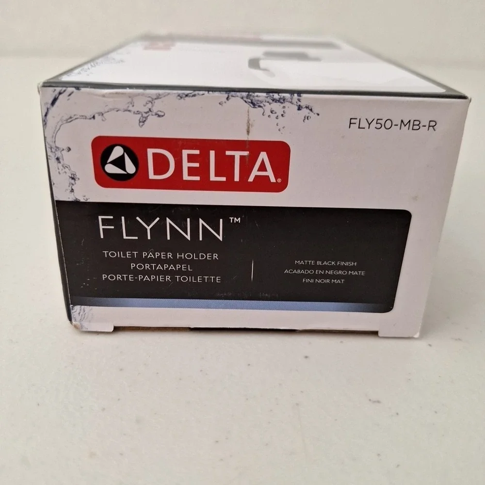 DELTA Flynn Toilet Paper Holder Matte Black FLY50-MB-R NEW